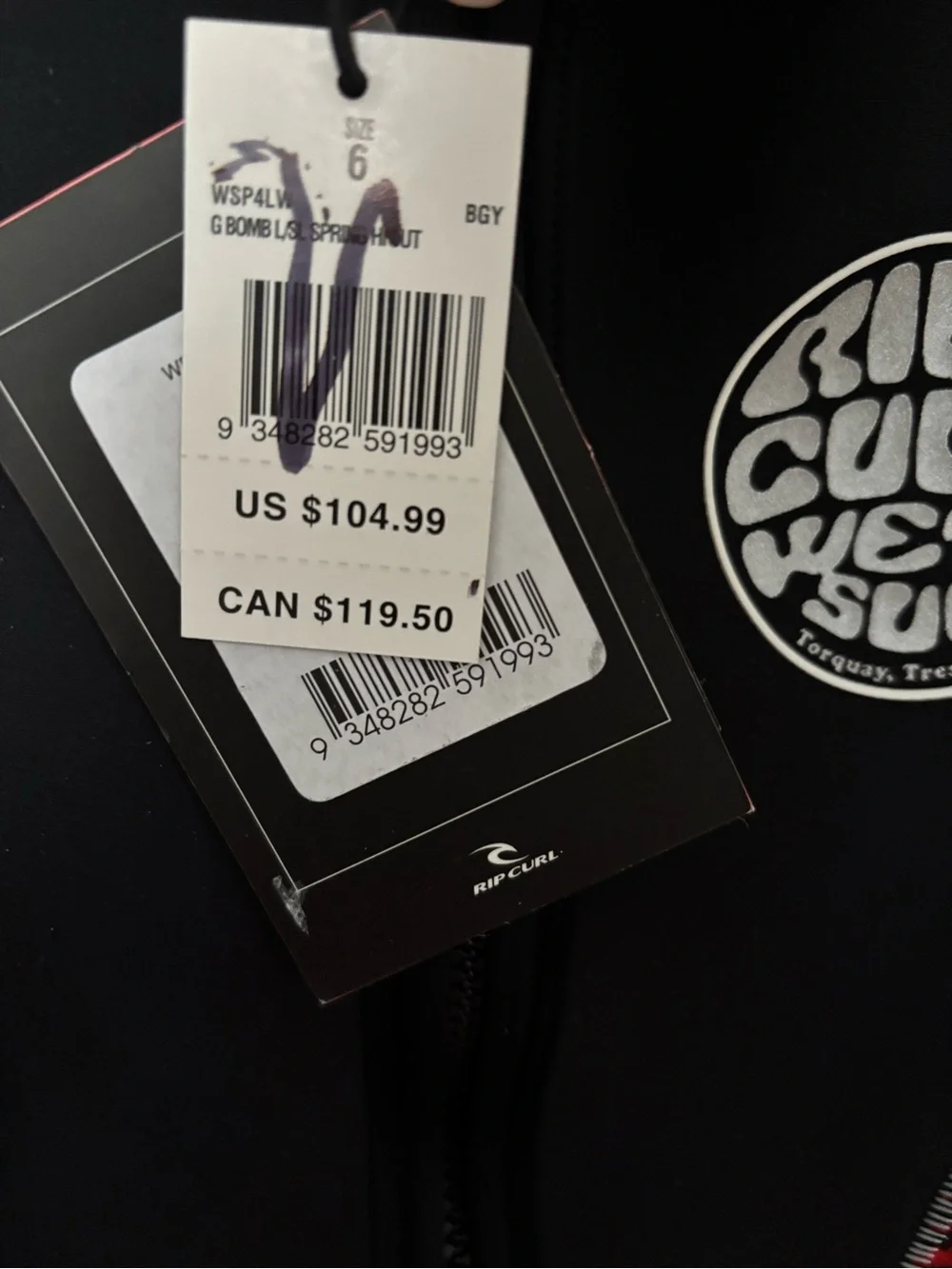 Rip Curl G bomb One-Piece Wetsuit - Never worn, size 6!